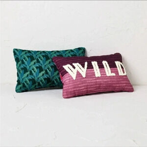 2pk 8"x13' Mild and Wild Oblong Decorative Pillows Pink/Teal -Opalhouse
